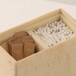 Estilo Wabi-Sabi Compartimentos Duplos, Cotonete Vintage, Porta Palito, Multi-funcional Desktop Storage, Home Decoratio