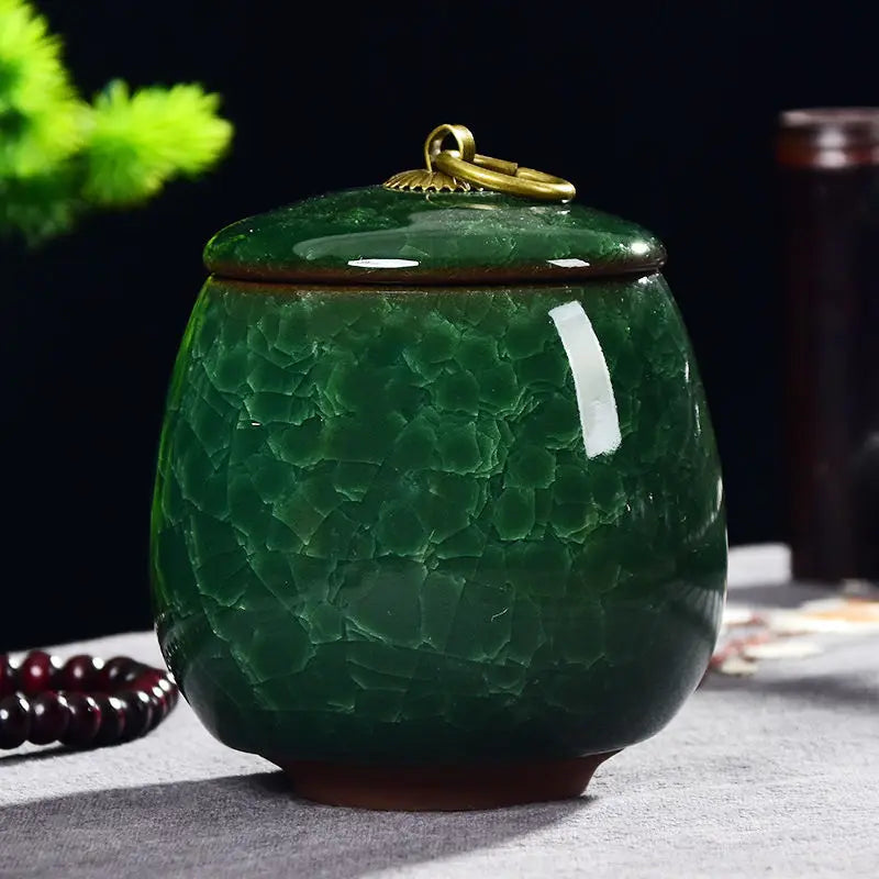 Criativo Ice Crack Cerâmica Chá Caddy, Mini Portátil Selado Jar, Castiçal, Vela Frasco com Tampa, Caixa De Jóias, Porcelana, Home Decor