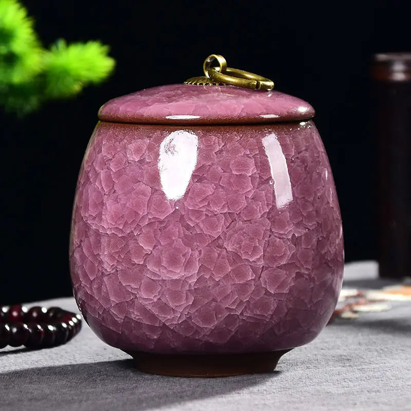 Criativo Ice Crack Cerâmica Chá Caddy, Mini Portátil Selado Jar, Castiçal, Vela Frasco com Tampa, Caixa De Jóias, Porcelana, Home Decor