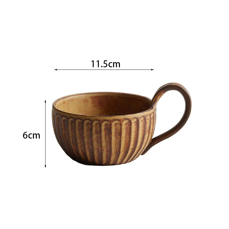 Ahunderjiaz-estilo nórdico caneca cerâmica, retro café da manhã caneca, aveia xícara de café, leite doméstico copo, cozinha, jantar e bar