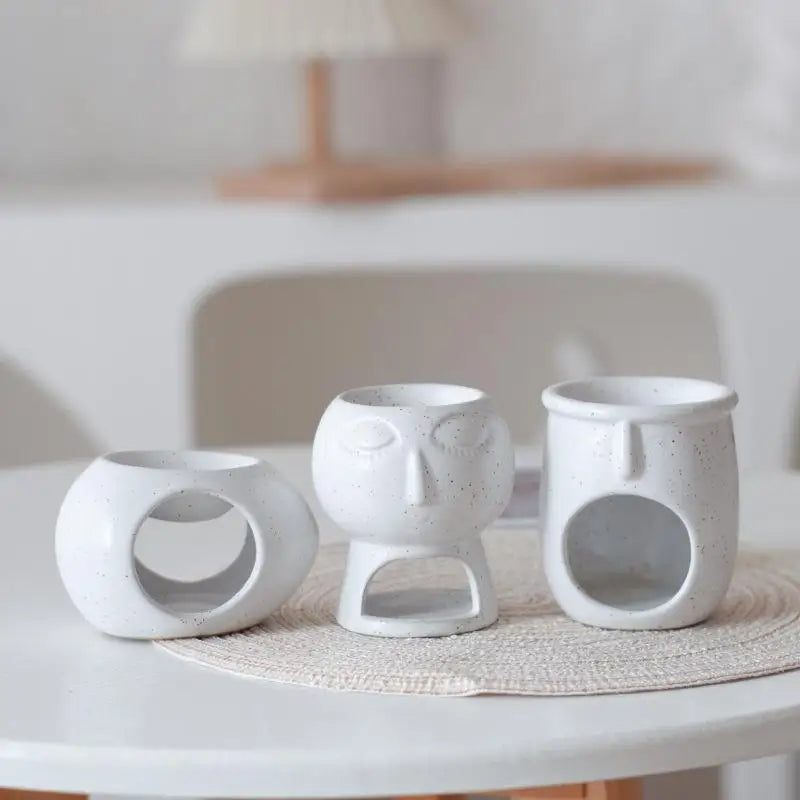 Queimador De Óleo Essencial De Cerâmica E Fogão De Aromaterapia Com Castiçal, Aquecedor De Fragrância Criativa Para Home Spa E Meditação