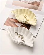 Ahunderjiaz-Placa De Cerâmica De Concha De Creme, Bandeja De Exibição De Jóias, Sala De Estar, Ornamentos Decorativos De Mesa, Decoração De Casa