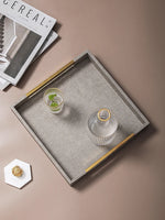 Bandeja de Couro Decoração Elegante