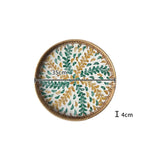 Bandeja redonda de vime feita à mão, concha colorida, bandeja de armazenamento, convidado doméstico, sala de jantar, decoração de mesa, decoração de casa