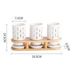 Conjunto de hashis de cerâmica, conjunto multifuncional de tubos para armazenamento de colher, hashi e garfo caixa de armazenamento de cozinha