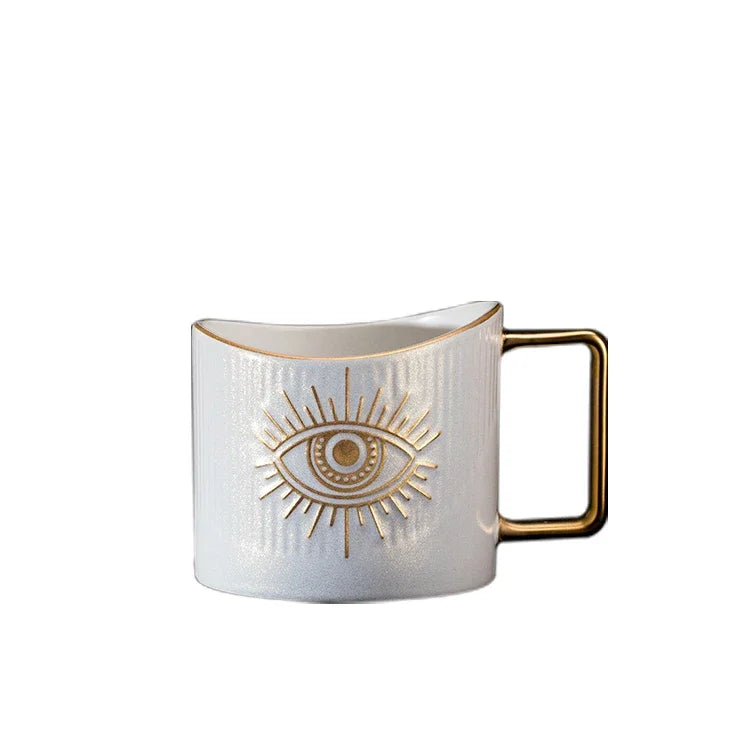420ml cerâmica drinkware canecas copos de café criativo colorido olhos xícara de chá escritório casa drinkware microondas forno casal handgrip copos