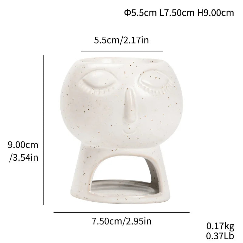 Queimador De Óleo Essencial De Cerâmica E Fogão De Aromaterapia Com Castiçal, Aquecedor De Fragrância Criativa Para Home Spa E Meditação