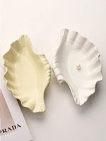 Ahunderjiaz-Placa De Cerâmica De Concha De Creme, Bandeja De Exibição De Jóias, Sala De Estar, Ornamentos Decorativos De Mesa, Decoração De Casa