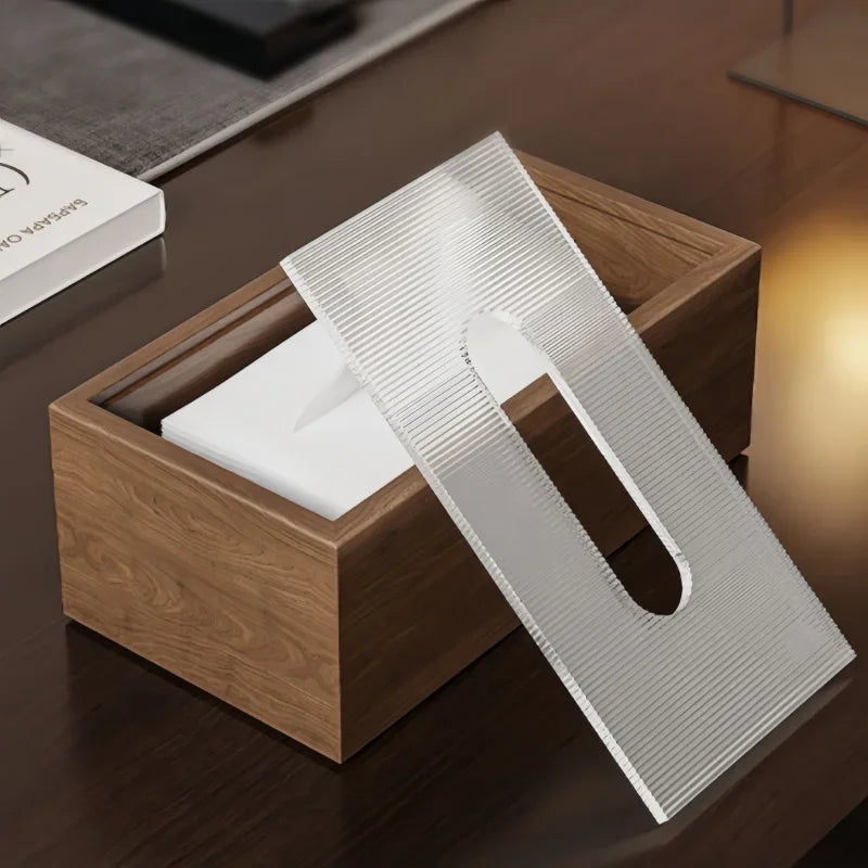 Estilo chinês Minimalista Caixa De Tecido De Madeira, Adequado Para Tecido Removível, Sala De Estar Em Casa, Quarto, Escritório, Desktop Ferramenta Organizadora