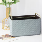 Ahunderjiaz-Cesta De Armazenamento De Couro De Ferro, Caixa De Armazenamento Para Sala De Estar, Desktop, Jóias, Decoração Do Lar, Luxo