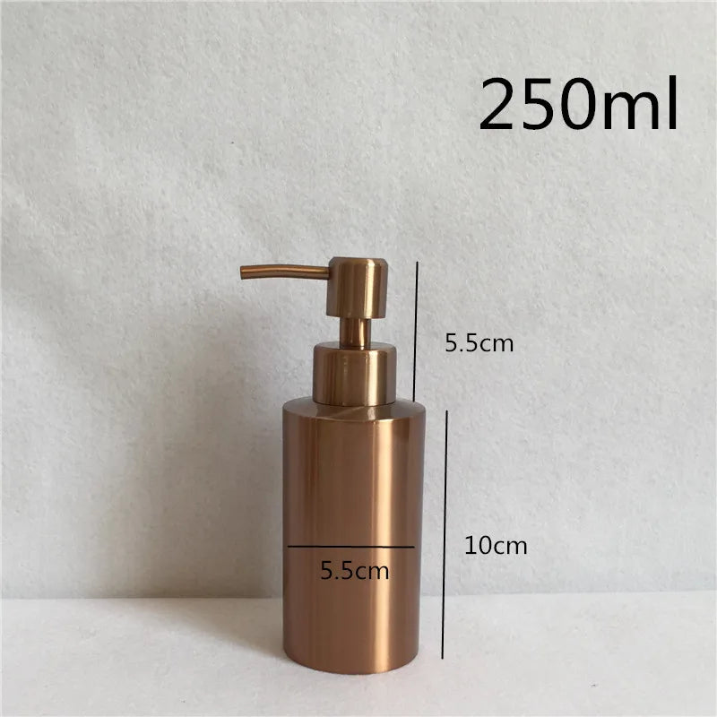 304 garrafa de aço inoxidável do distribuidor do sabão líquido, bomba da loção, cozinha, banheiro, gel, mão, 250ml, 350ml, 550ml