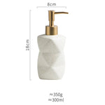 300ml europeu cerâmica dividida garrafa banheiro shampoo chuveiro gel armazenamento garrafa casa em forma de diamante suprimentos de armazenamento do banheiro
