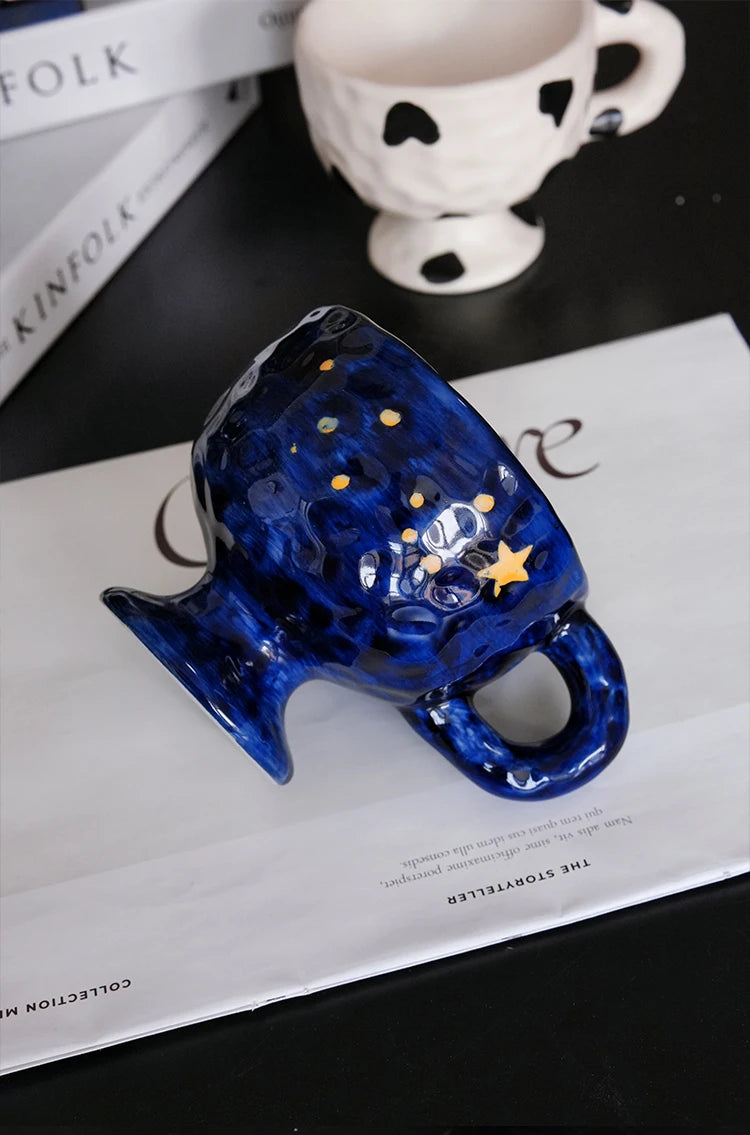 Ahunderjiaz-Retro Azul Cerâmica Caneca De Café, Cozinha Beber Set, Home Drinkware, Drinkware Decoração