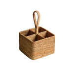 Caixa De Armazenamento De Rattan Artesanal Para Sala De Estar, Cesta De Mesa De Café, Top De Vinho Tinto, Rack De Armazenamento, Decoração De Mobiliário Doméstico