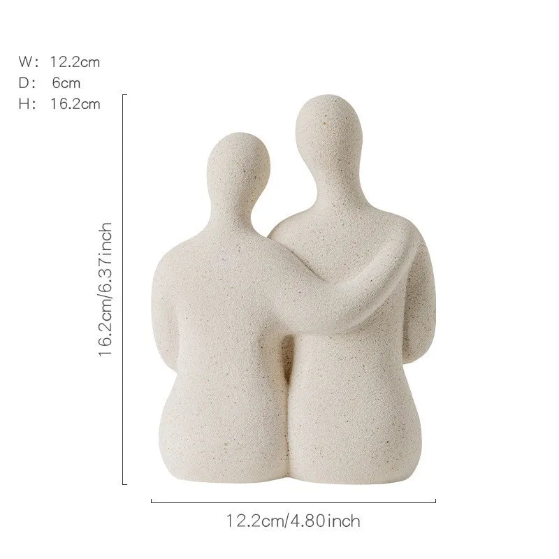 Vilead Cerâmica Casal Estátua Amante Figurines, Figurinhas Abstratas, Decoração Nórdica, Presentes De Casamento, Prateleira De Aniversário, Decoração Do Quarto