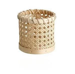 Estilo nórdico rattan tecido coleção bandeja cesta alça de couro pequena cesta circular aromaterapia conjunto chá cesta pão