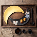 Criativo Golden Moon Prato De Cerâmica Lanche Prato De Sobremesa Em Forma De Talheres Prato De Culinária Hotel Restaurante Utensílios De Cozinha Decoração