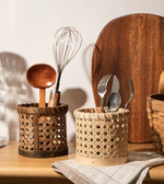 Estilo nórdico rattan tecido coleção bandeja cesta alça de couro pequena cesta circular aromaterapia conjunto chá cesta pão