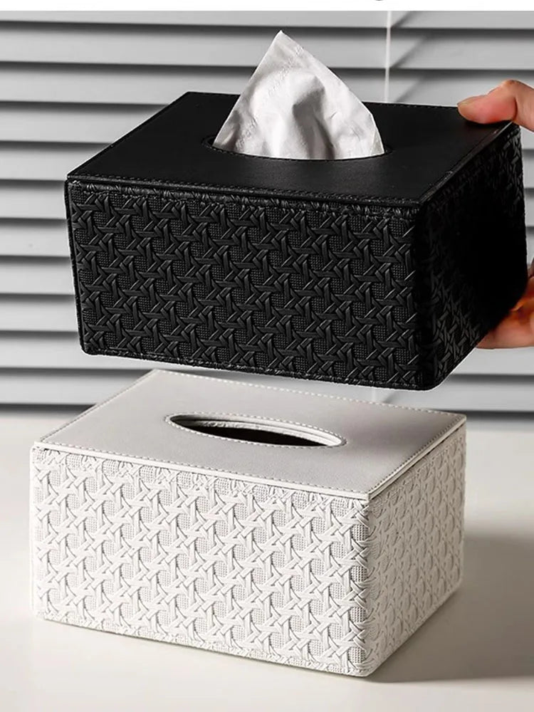 Caixa de tecido simples de luxo leve, sala de estar, mesa de centro, quarto, armazenamento de mesa, enfeites pequenos, decoração de casa