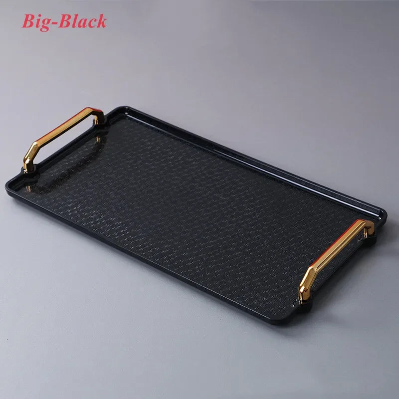 Bandeja retangular plástica de luxo, Bandejas de armazenamento para café, doces, caneca, frutas, sobremesa, festa, casa, organizador de cozinha