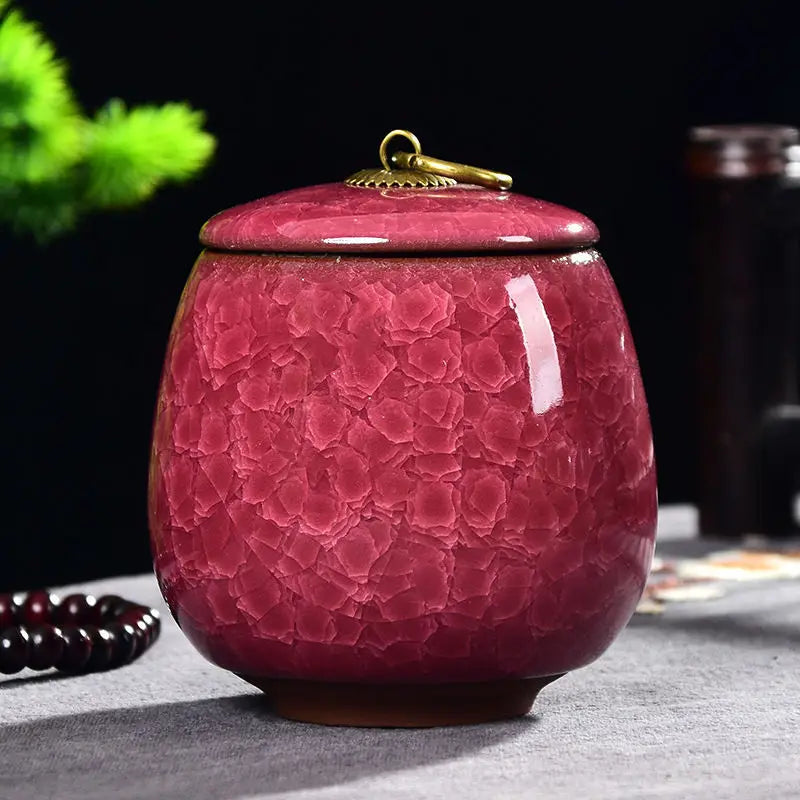 Criativo Ice Crack Cerâmica Chá Caddy, Mini Portátil Selado Jar, Castiçal, Vela Frasco com Tampa, Caixa De Jóias, Porcelana, Home Decor
