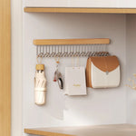 Cabide de madeira retrátil, Armazenamento de sutiã multifuncional, Organizador de roupeiro de parede, gravata de colete, 8 ganchos, 12 ganchos