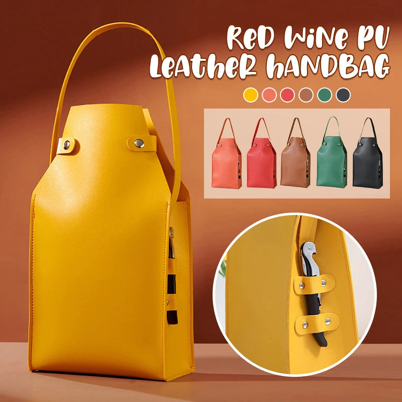 Saco de embalagem do vinho vermelho do couro do plutônio com alças, portadores reutilizáveis do vinho, bolsa de champanhe, saco de embalagem de 2 garrafas