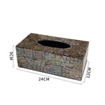 Ahunderjiaz-Caixa de tecido de concha colorida criativa, organizador de tecido, sala de estar, enfeites de mesa, decoração de casa