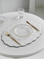 Ahunderjiaz-Luz Luxo Natural Shell Bandeja, Mesa De Jantar Isolamento Mat, Desktop Organizer, Flor Aparada Placemats Decorativos