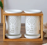 Conjunto de hashis de cerâmica, conjunto multifuncional de tubos para armazenamento de colher, hashi e garfo caixa de armazenamento de cozinha