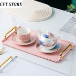 Bandeja retangular plástica de luxo, Bandejas de armazenamento para café, doces, caneca, frutas, sobremesa, festa, casa, organizador de cozinha