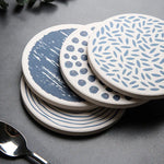 Super Absorvente Diatomita Coasters, Beber Coffee Cup Mat, Placemats fáceis de limpar, Almofada de chá redonda, Suporte de mesa, 6 pcs