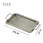 Bandeja retro do armazenamento do ferro forjado do metal com punho, bandeja da sobremesa do pão, decoração clássica home, tiro suportes, novo