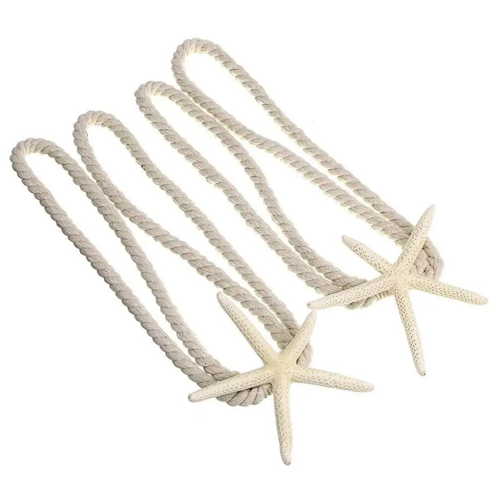 Natural Starfish Curtain Tie Rope, Criativa Nordic Curtain Buckle, Laço de fixação estável para sala de estar