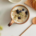 Ahunderjiaz-estilo nórdico caneca cerâmica, retro café da manhã caneca, aveia xícara de café, leite doméstico copo, cozinha, jantar e bar