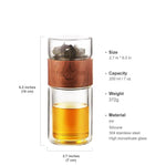 Garrafa de água de vidro com filtro de chá infusor separação de chá parede dupla garrafa de vidro garrafa de água leakproof viagem drinkware