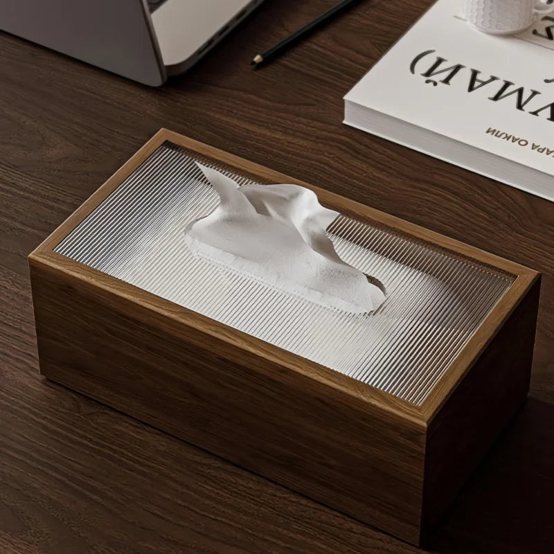 Estilo chinês Minimalista Caixa De Tecido De Madeira, Adequado Para Tecido Removível, Sala De Estar Em Casa, Quarto, Escritório, Desktop Ferramenta Organizadora