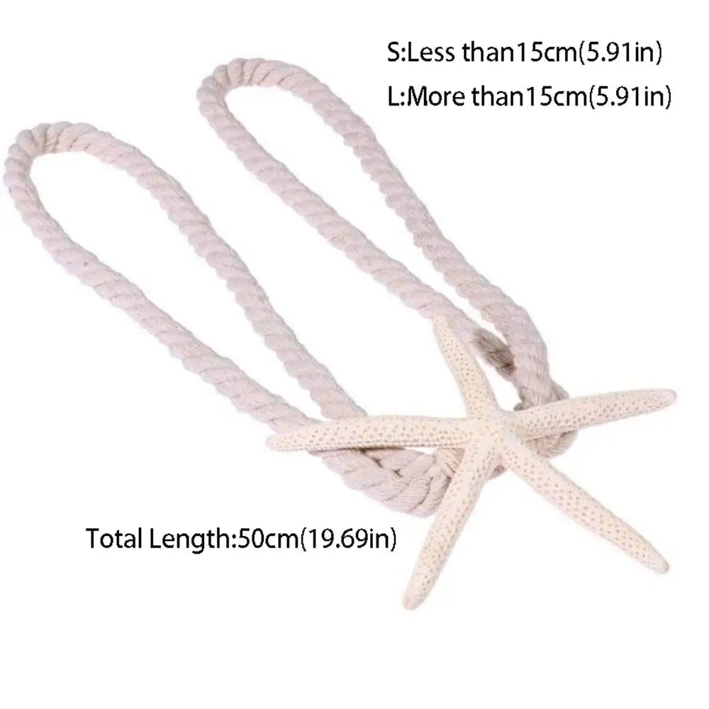 Natural Starfish Curtain Tie Rope, Criativa Nordic Curtain Buckle, Laço de fixação estável para sala de estar