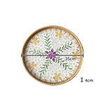 Bandeja redonda de vime feita à mão, concha colorida, bandeja de armazenamento, convidado doméstico, sala de jantar, decoração de mesa, decoração de casa