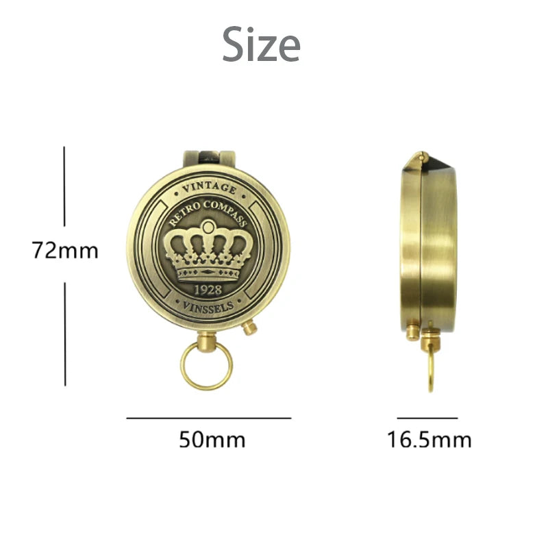 Retro Nostálgico Metal Compass, Outdoor Flip Cover, Zinc Alloy, Estudo ornamentos decorativos, Fotografia Props