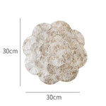 Ahunderjiaz-Luz Luxo Natural Shell Bandeja, Mesa De Jantar Isolamento Mat, Desktop Organizer, Flor Aparada Placemats Decorativos