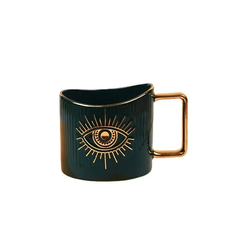 420ml cerâmica drinkware canecas copos de café criativo colorido olhos xícara de chá escritório casa drinkware microondas forno casal handgrip copos