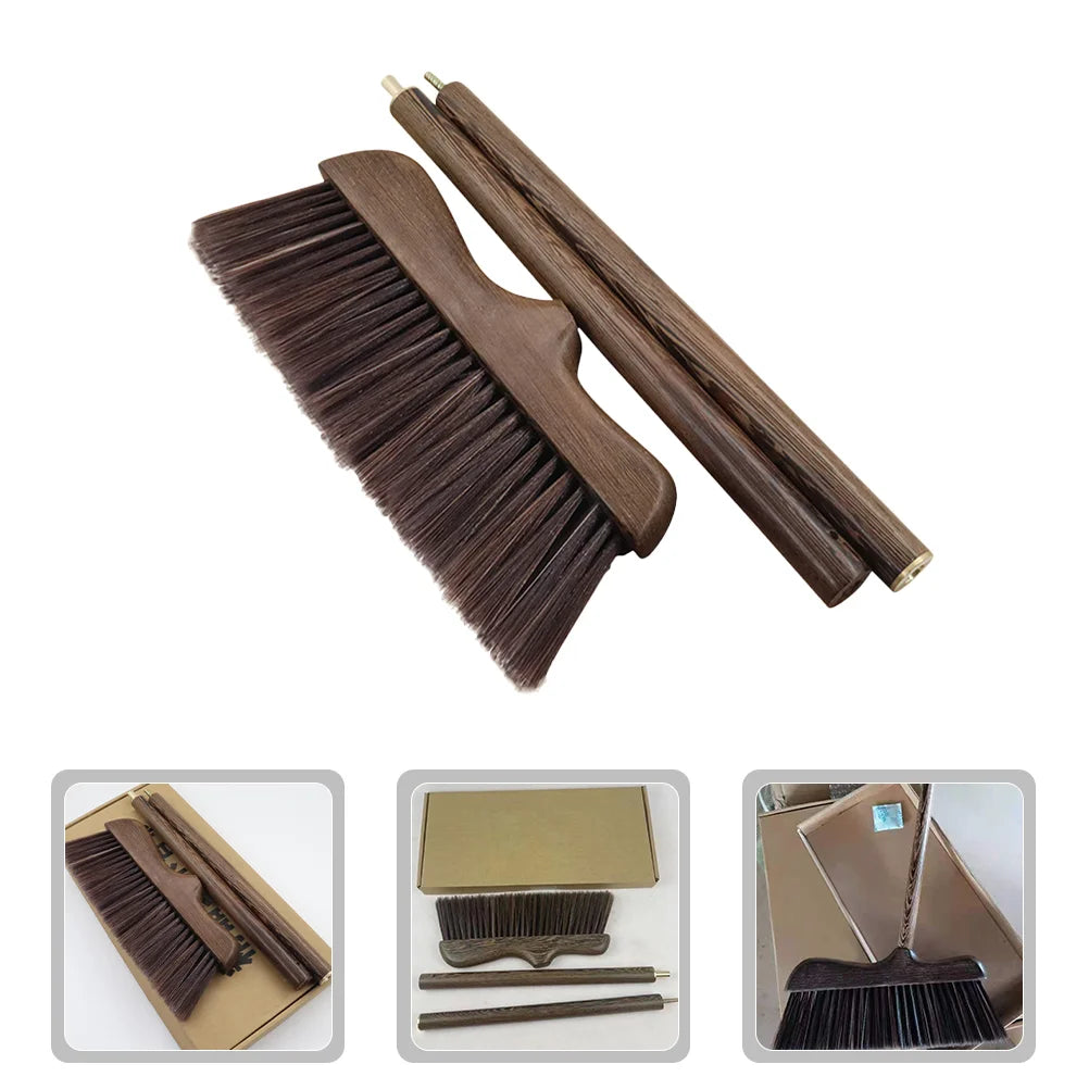 Vassoura angular ao ar livre com cabo de madeira, assoalho macio varrendo vassouras, escova de limpeza da cozinha, dobrável Garagem Broomsticks