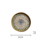 Bandeja redonda de vime feita à mão, concha colorida, bandeja de armazenamento, convidado doméstico, sala de jantar, decoração de mesa, decoração de casa