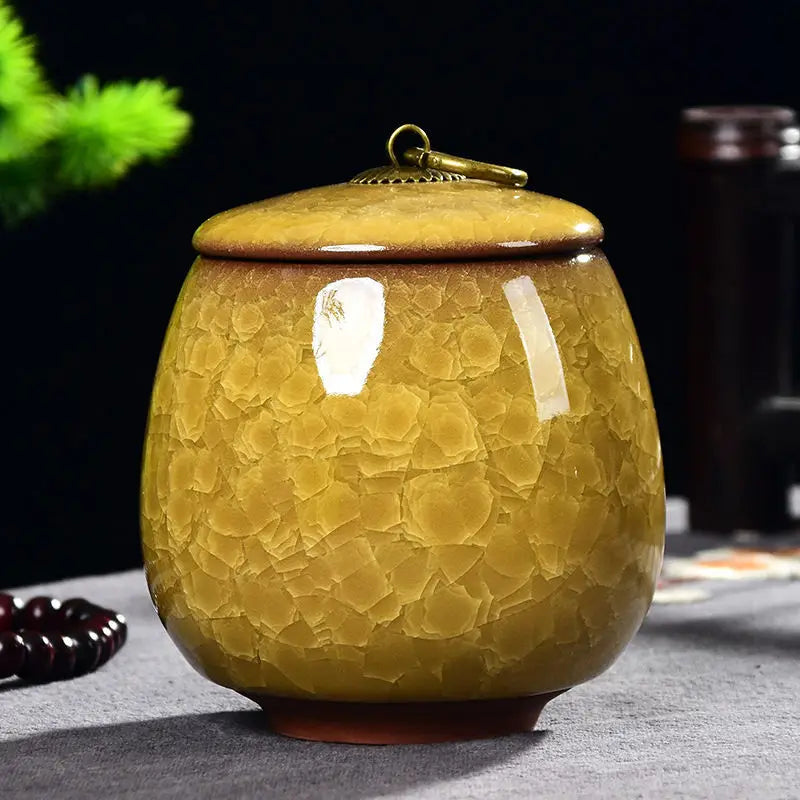 Criativo Ice Crack Cerâmica Chá Caddy, Mini Portátil Selado Jar, Castiçal, Vela Frasco com Tampa, Caixa De Jóias, Porcelana, Home Decor