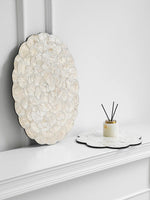 Ahunderjiaz-Luz Luxo Natural Shell Bandeja, Mesa De Jantar Isolamento Mat, Desktop Organizer, Flor Aparada Placemats Decorativos