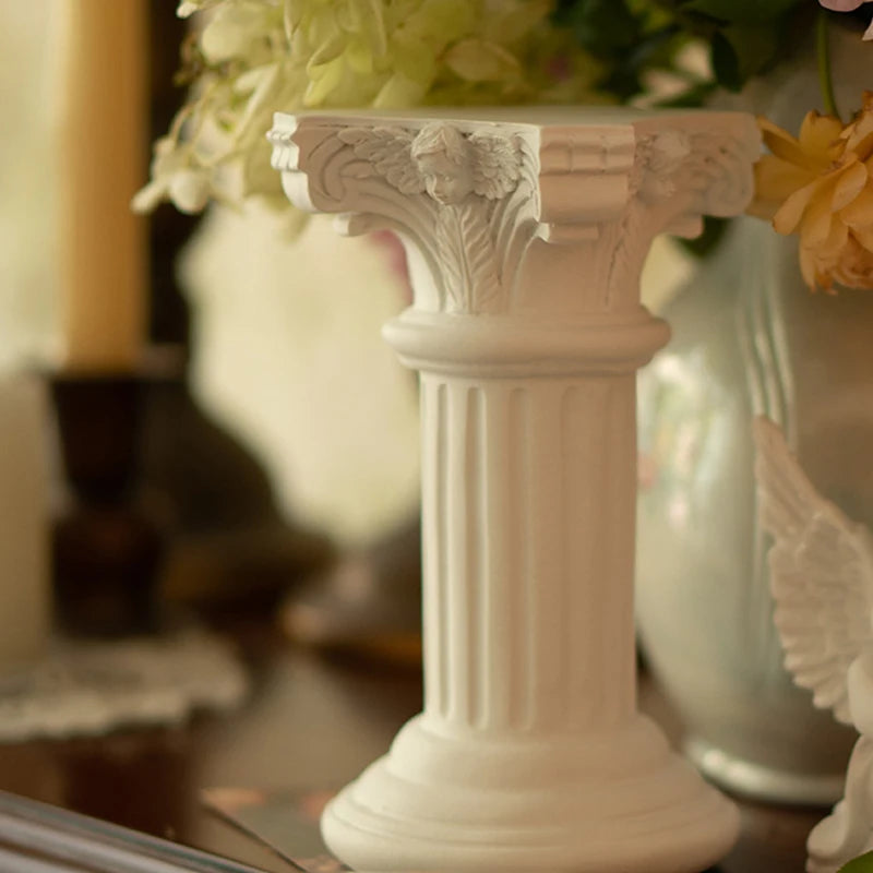 Vela de Pilar Romana Retro Estilo Europeu, Resina Floresta, Armário de Livros, Balanço Do Edifício, Privado Econômico, Decoração do Lar