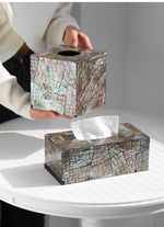 Ahunderjiaz-Original Colorido Shell Caixa De Tecido, Sala De Armazenamento, Luz, Luxo, Casa, Cozinha, Ornamentos Decorativos