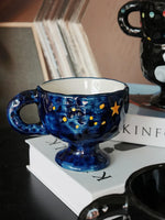 Ahunderjiaz-Retro Azul Cerâmica Caneca De Café, Cozinha Beber Set, Home Drinkware, Drinkware Decoração