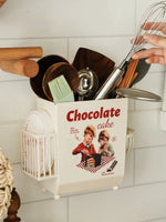 AhenderJiaz-Francês Vintage Talheres Balde De Armazenamento, Prateleira De Cozinha Doméstica, Multifuncional Pendurado Na Parede, Conjunto De Tubo De Pauzinha